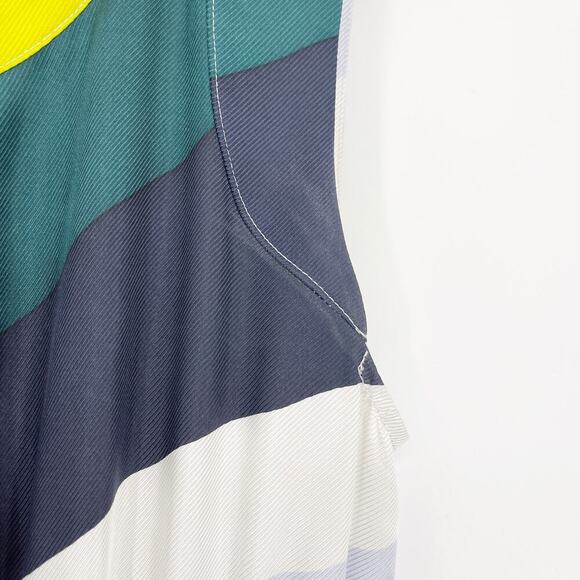 Suno 100% Silk Pleated Mini Dress Bold Geometric Print Size Small - Picture 3 of 8